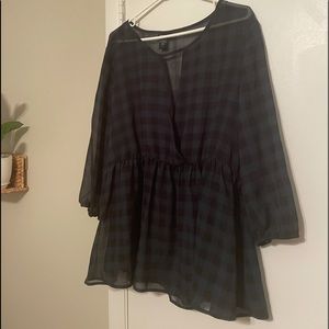 Sheer Torrid Plaid Top